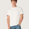 Camiseta para hombre de jersey de algodón blanco vintage