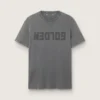Camiseta para hombre en gris antracita con acabado desgastado