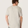 Camiseta para hombre en jersey gris jaspeado con estampado vintage