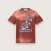 Camiseta para mujer de jersey de algodón color óxido con estampado floral