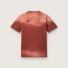 Camiseta para mujer de jersey de algodón color óxido con estampado floral
