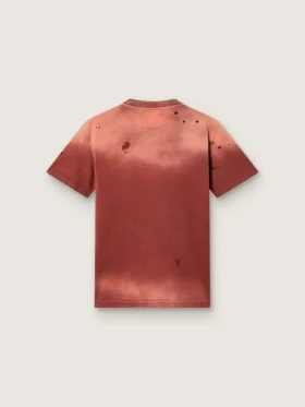 Camiseta para mujer de jersey de algodón color óxido con estampado floral