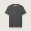 Camiseta para mujer en gris antracita con cristales