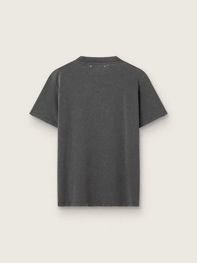Camiseta para mujer en gris antracita con cristales