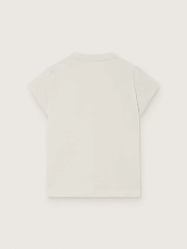 Camiseta para niñas «Journey» de jersey de algodón blanco con tachuelas plateadas