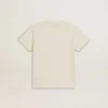 Camiseta para niños en blanco desgastado con letras multicolores