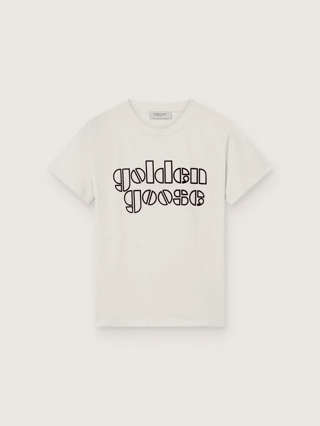 Camiseta para niños «Journey» en jersey de algodón blanco con logotipo