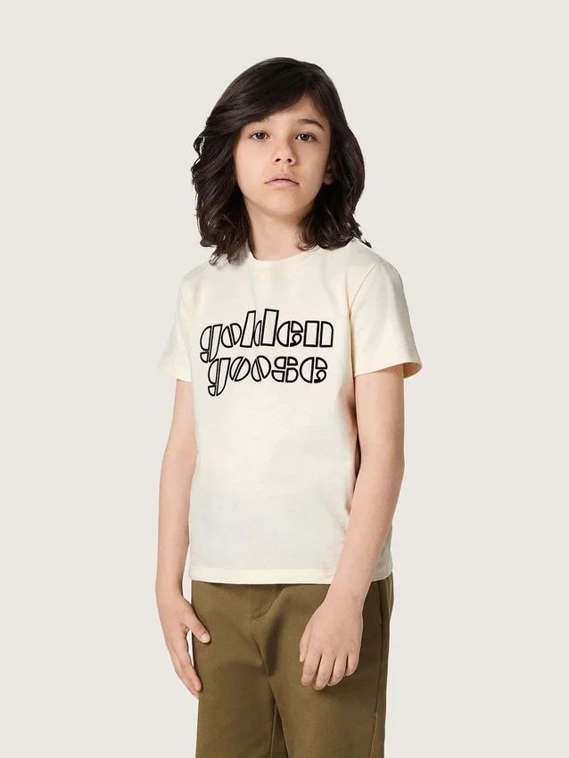Camiseta para niños «Journey» en jersey de algodón blanco con logotipo