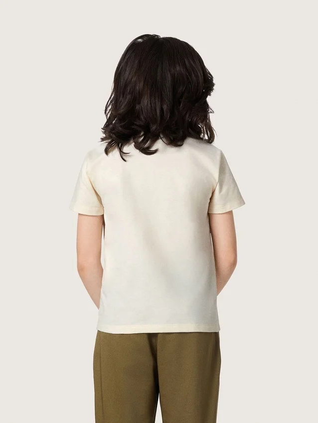 Camiseta para niños «Journey» en jersey de algodón blanco con logotipo