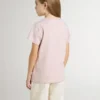 Camiseta rosa para niñas con estampado blanco