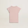 Camiseta rosa para niñas con mangas con volantes y bordado