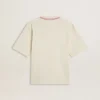 Camiseta sin mangas de color blanco desgastado con bordado rojo para el Año Nuevo Chino