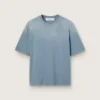 Camiseta unisex de algodón en azul claro con estampado invertido en la espalda