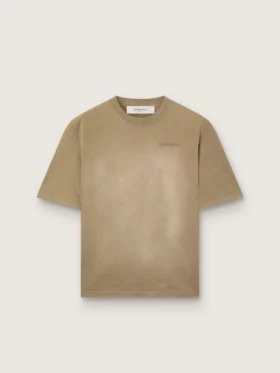 Camiseta unisex de jersey de algodón color beige con logotipo bordado
