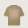 Camiseta unisex de jersey de algodón color beige con logotipo bordado