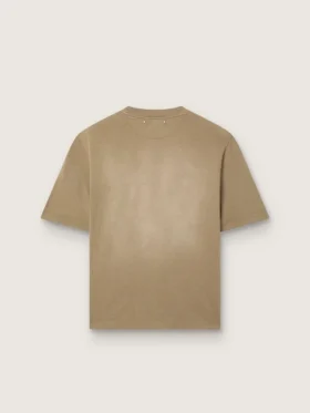 Camiseta unisex de jersey de algodón color beige con logotipo bordado