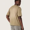 Camiseta unisex de jersey de algodón color beige con logotipo bordado