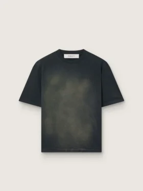 Camiseta unisex de jersey de algodón negro con logotipo bordado