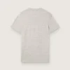 Camiseta unisex de jersey gris jaspeado con estampado de bandera