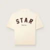 Camiseta unisex «Star» de algodón blanco con cristales degradados por toda la prenda y estampado en la espalda