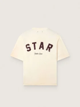 Camiseta unisex «Star» de algodón blanco con cristales degradados por toda la prenda y estampado en la espalda