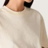 Camiseta unisex «Star» de algodón blanco con cristales degradados por toda la prenda y estampado en la espalda