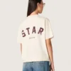 Camiseta unisex «Star» de algodón blanco con cristales degradados por toda la prenda y estampado en la espalda