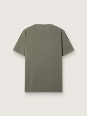 Camiseta verde oliva para hombre con letras doradas