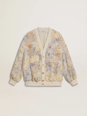 Cardigan de mujer con estampado floral y bordados