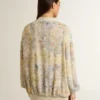 Cardigan de mujer con estampado floral y bordados