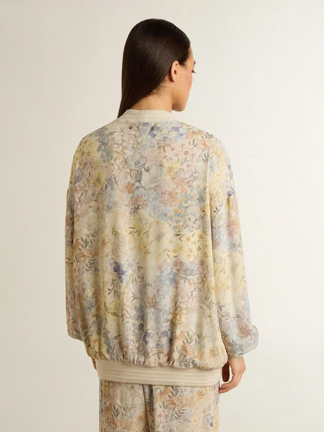 Cardigan de mujer con estampado floral y bordados