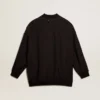 Cardigan negro para mujer con bordado en tonos degradados
