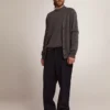 Cardigan para hombre de algodón gris melange con logotipo en la espalda