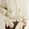 Chaqueta acolchada color crema para mujer