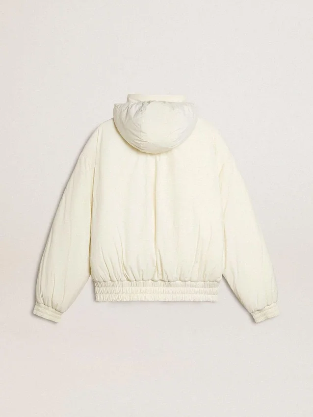 Chaqueta acolchada color crema para mujer