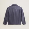 Chaqueta azul para hombre de algodón denim con acabado desgastado