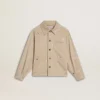 Chaqueta beige para niños con salpicaduras multicolores
