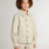Chaqueta beige para niños con salpicaduras multicolores