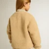 Chaqueta bomber de felpa beige para niños