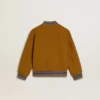 Chaqueta bomber de lana para niños en amarillo ocre con parche