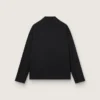 Chaqueta con cremallera para hombre en gabardina de lana negra