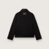 Chaqueta corta acolchada para hombre en algodón negro con cuello de cuero