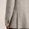Chaqueta de doble botonadura para hombre en seda gris y lana con diseño de chevrón