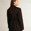 Chaqueta de esmoquin para mujer en gabardina de lana negra