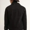 Chaqueta de mezclilla negra de un solo lavado para hombre