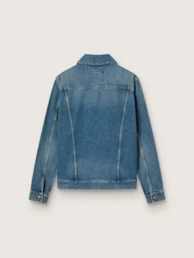 Chaqueta de mezclilla para hombre con lavado medio