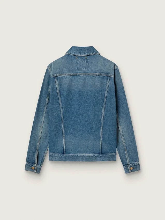 Chaqueta de mezclilla para hombre con lavado medio