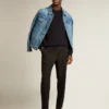 Chaqueta de mezclilla para hombre con lavado medio
