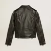 Chaqueta de motociclista de cuero para mujer