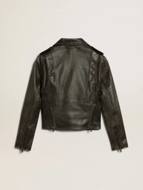 Chaqueta de motociclista de cuero para mujer
